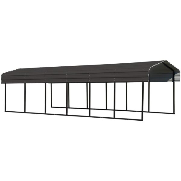 Arrow Carports Galvanized Steel Carport, Compact Car Metal Carport Kit, 10' x 29' x 7', Eggshell
