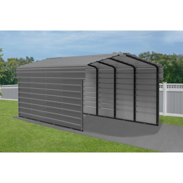 Arrow Steel Carport with 2 Side Wall Kits, 10X20X07