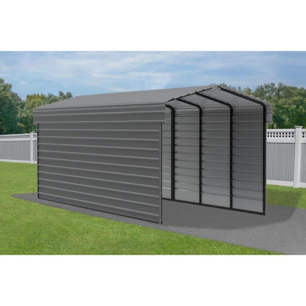 Arrow Steel Carport with 2 Side Wall Kits, 10x24x09