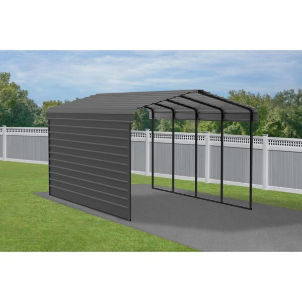 Arrow Steel Carport with 1 Side Wall Kit, 12x20x09