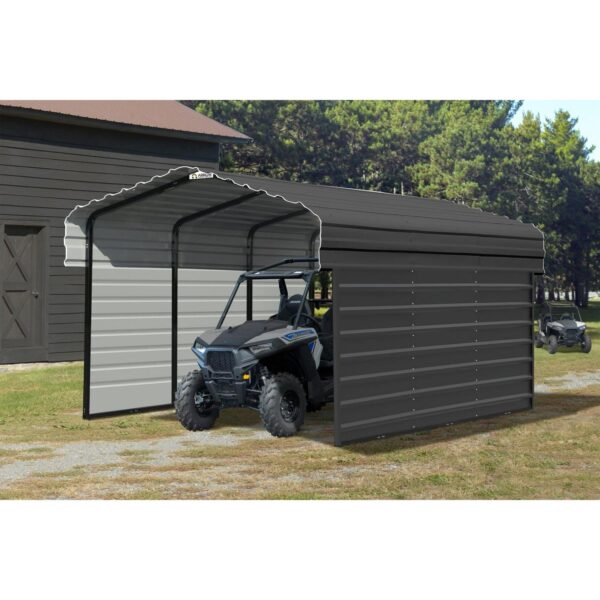 Arrow Steel Carport with 2 Side Wall Kits, 10X15x07