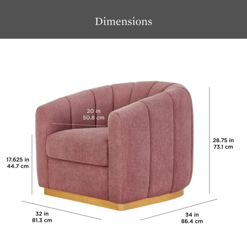 Better Homes and Gardens Lillian Accent Swivel Chair, Rose Boucle - Image 3