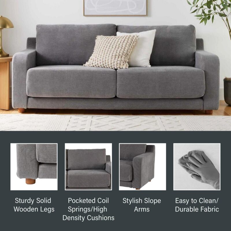 Better Homes and Gardens Owen 85.04  Slope Arm Sofa, Helio Pewter - Image 5