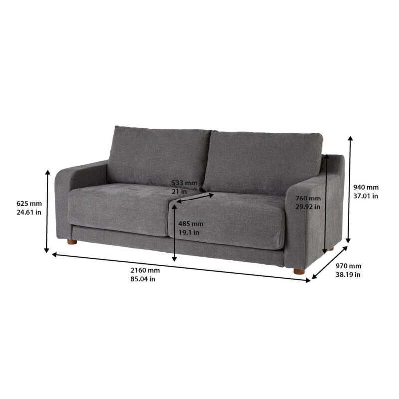 Better Homes and Gardens Owen 85.04  Slope Arm Sofa, Helio Pewter - Image 3