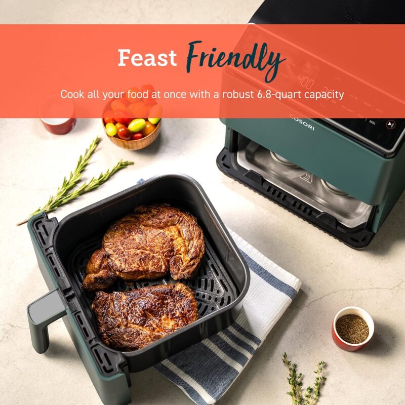 COSORI Dual Blaze 6.8qt Ceramic Coating Smart Air Fryer - Green - Image 11
