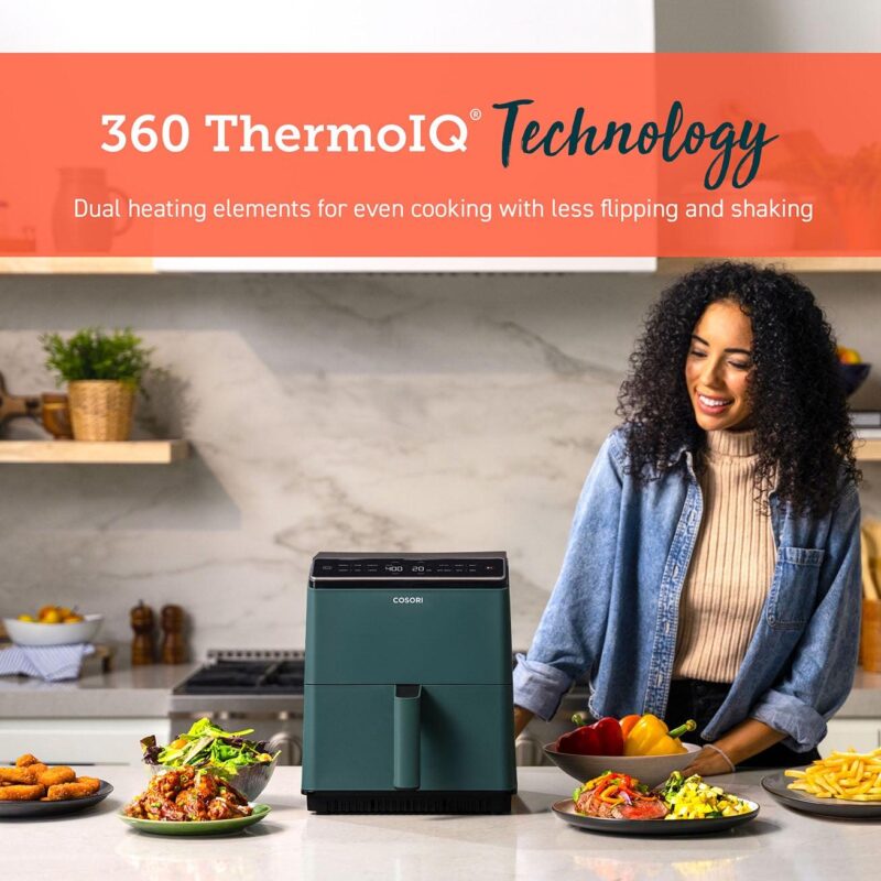 COSORI Dual Blaze 6.8qt Ceramic Coating Smart Air Fryer - Green - Image 9