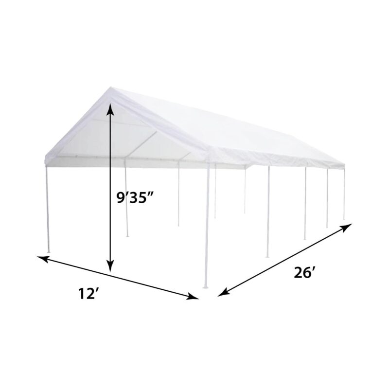 Caravan Canopy 26.00 x 12.00 x 9.18 Ft White Carport - Image 5