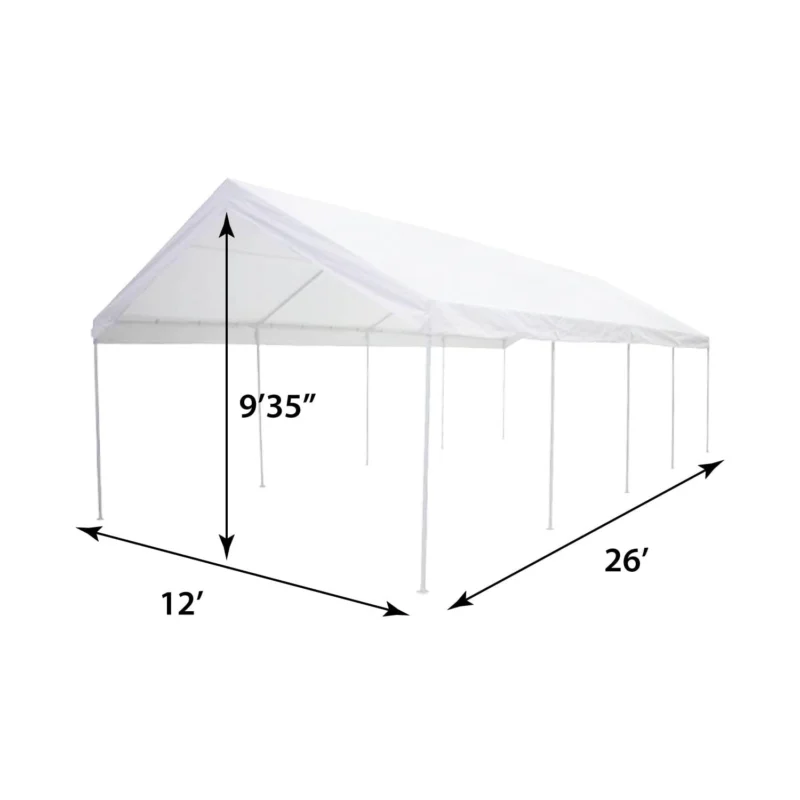 Caravan Canopy 26.00 x 12.00 x 9.18 Ft White Carport - Image 5