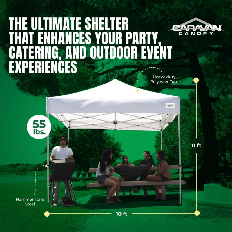 Caravan Canopy TitanShade 10 x 10 Steel Frame Portable Instant Canopy Kit, White - Image 3
