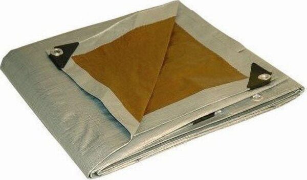DRY TOP 21824 18' X 24' Silver/Brown Reversible Heavy-Duty UV Treated Poly Tarp