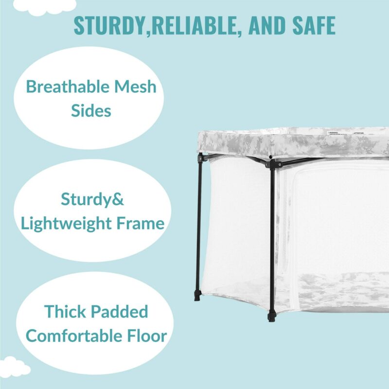 Dream On Me Onyx Play Yard, Storm Grey, (Model 4435-SGY) - Image 4