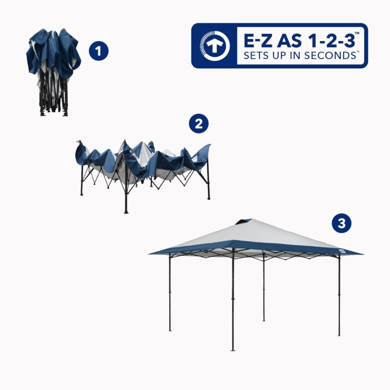 E-Z UP 13x13 ONE-UP Instant Canopy Tent a Pop Up Outdoor Shade Tent with Vented Top, Adjustable Height and Roller Bag - Image 4