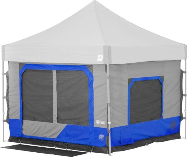 E-Z UpA Camping Cubea c 6.4, Outdoor Camping Cube Converts to 10  Straight Canopy Tent, Royal Blue