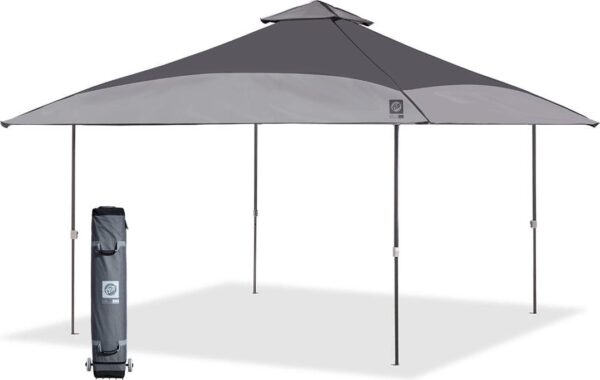 E-Z Up Spectator Instant Shelter Outdoor Canopy, 13 ft x 13 ft, Steel Gray/Cool Gray Top w/ Steel Gray Frame