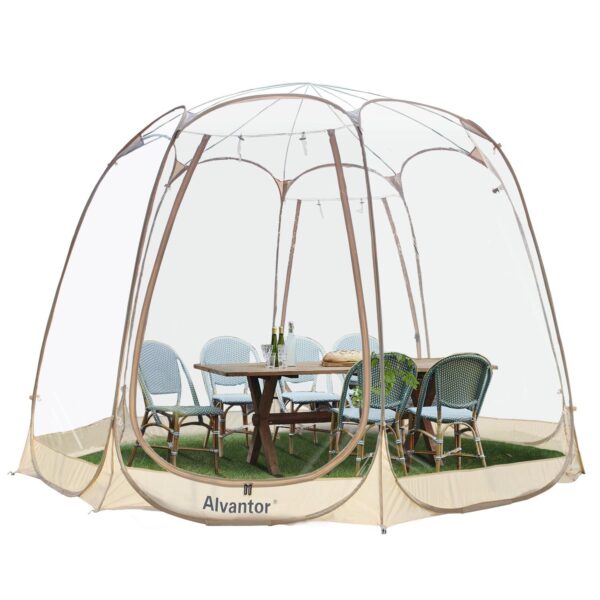 Eighteentek Outdoor Canopy Garden Patio Gazebo Bubble Tent Pop Up 12'X12' ft Beige
