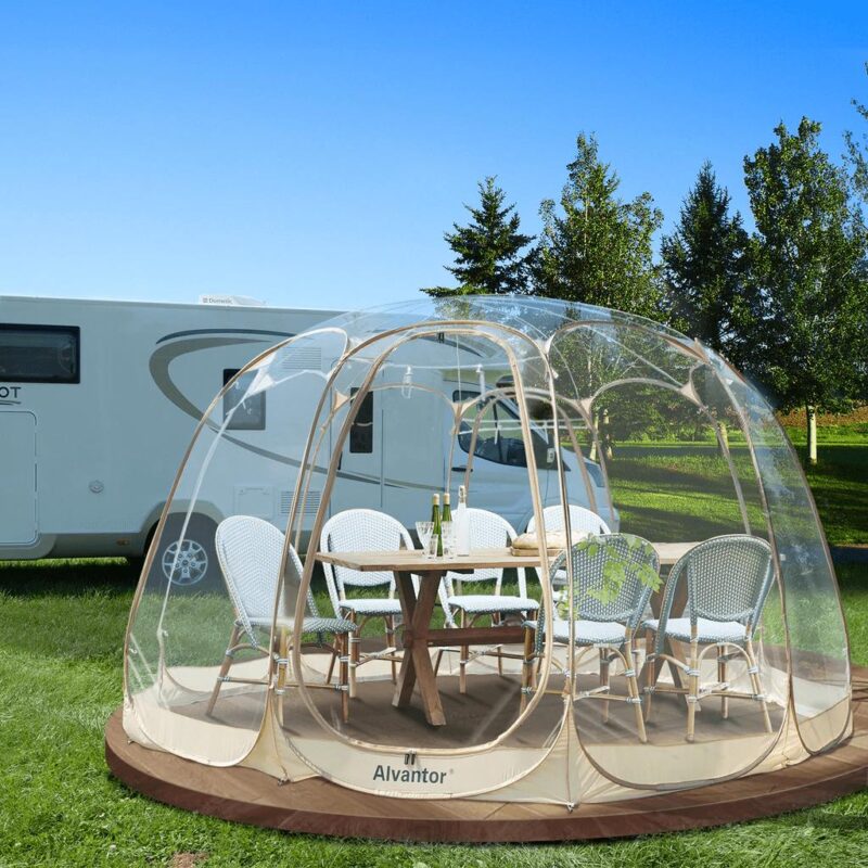 Eighteentek Outdoor Canopy Garden Patio Gazebo Bubble Tent Pop Up 12'X12' ft Beige - Image 8