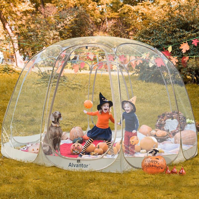 Eighteentek Outdoor Canopy Garden Patio Gazebo Bubble Tent Pop Up 12'X12' ft Beige - Image 9