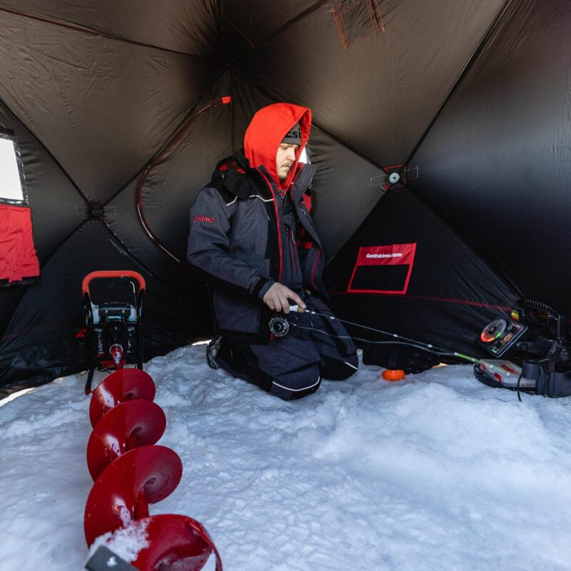 Eskimo QuickFisha c 2 Pop-up Portable Ice Fishing Shelter, Red, 2-Person Capacity, 69151 - Image 3