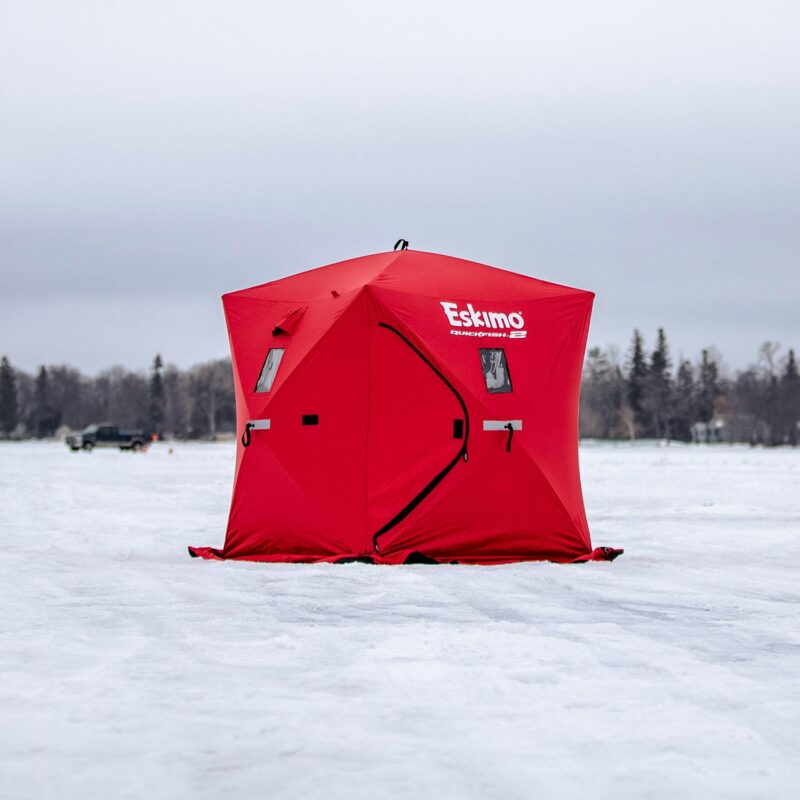 Eskimo QuickFisha c 2 Pop-up Portable Ice Fishing Shelter, Red, 2-Person Capacity, 69151 - Image 2
