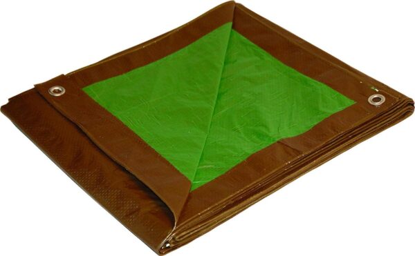 Foremost Dry Top 6 ft. x 8 ft. Medium Duty Polyethylene Reversible Tarp Brown/Green