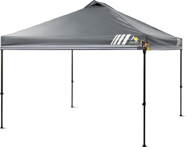 GCI Outdoor LevrUp Canopy 10' x 10' Portable Pop Up Shade Tent with Roller Bag, Mercury Gray