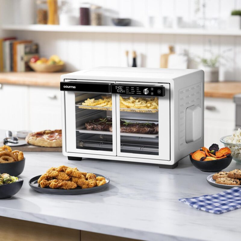 Gourmia 9-Slice Digital Toaster Oven Air Fryer with Convection Mode and 12 Cooking Functions, White - Image 3