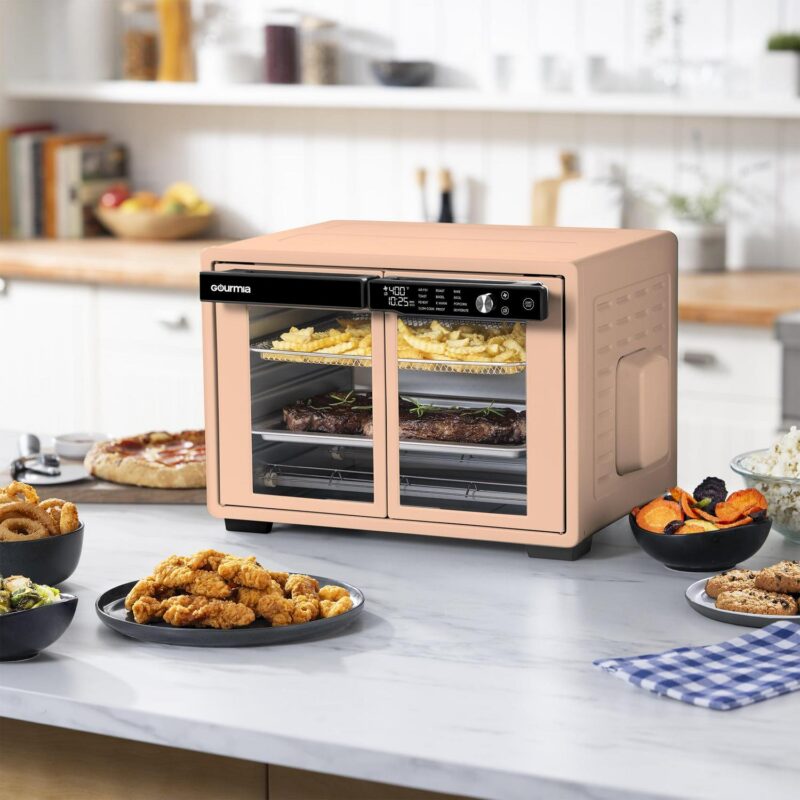 Gourmia 9-Slice Digital Toaster Oven Air Fryer with Convection Mode and 12 Cooking Functions, Peach - Image 3