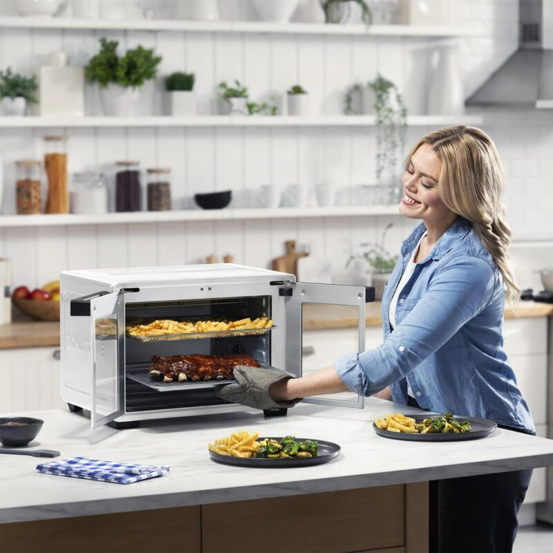 Gourmia 9-Slice Digital Toaster Oven Air Fryer with Convection Mode and 12 Cooking Functions, White - Image 4