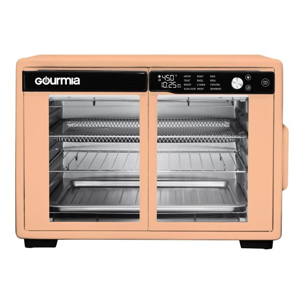 Gourmia 9-Slice Digital Toaster Oven Air Fryer with Convection Mode and 12 Cooking Functions, Peach
