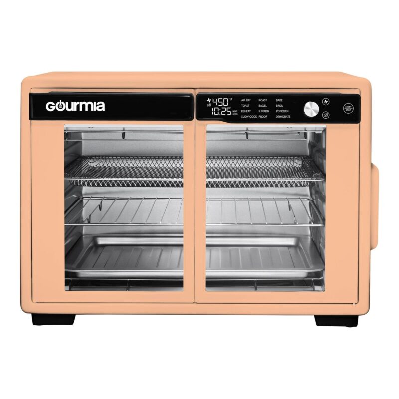 Gourmia 9-Slice Digital Toaster Oven Air Fryer with Convection Mode and 12 Cooking Functions, Peach