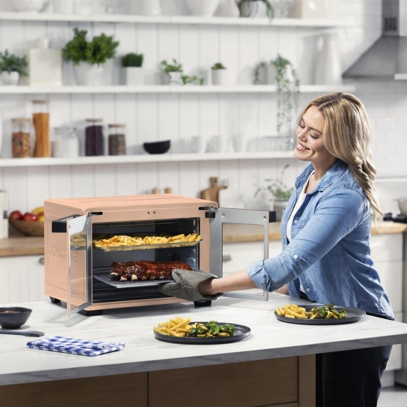 Gourmia 9-Slice Digital Toaster Oven Air Fryer with Convection Mode and 12 Cooking Functions, Peach - Image 4