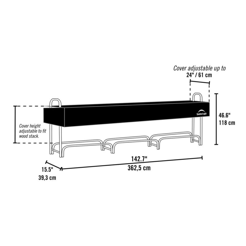 Heavy Duty Firewood Rack with Cover 12 ft. - Image 3
