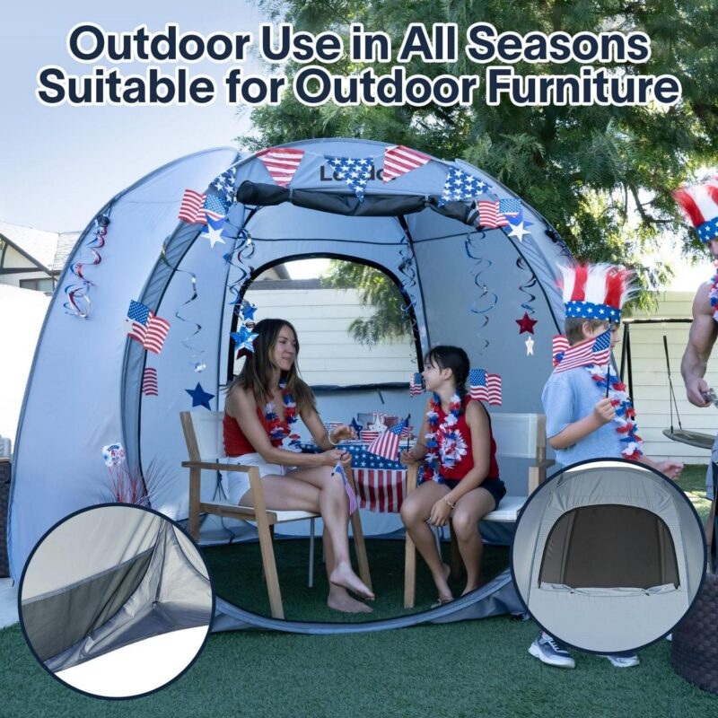 Hexagon Pop-Up Sun Shade Canopy with Ventilated Mesh Walls, UPF 50+ UV Protection, All-Season Outdoor Shelter for Camping, Beach, Events, and Parties, Lightweight and Portable - Image 9