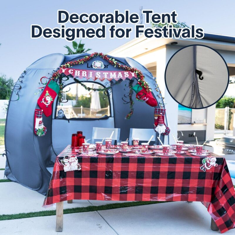 Hexagon Pop-Up Sun Shade Canopy with Ventilated Mesh Walls, UPF 50+ UV Protection, All-Season Outdoor Shelter for Camping, Beach, Events, and Parties, Lightweight and Portable - Image 7