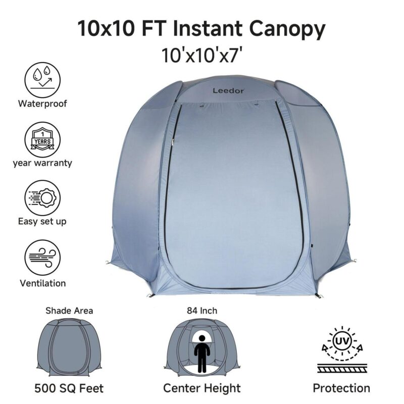 Hexagon Pop-Up Sun Shade Canopy with Ventilated Mesh Walls, UPF 50+ UV Protection, All-Season Outdoor Shelter for Camping, Beach, Events, and Parties, Lightweight and Portable - Image 2
