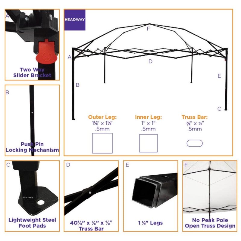 Impact Canopy 10' x 10' Canopy Tent, UV Coated, Black Steel Framed - Image 4