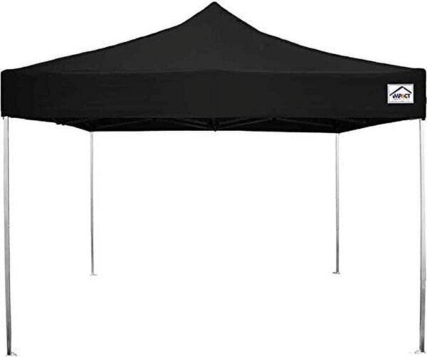 Impact Canopy 10 x 10 Pop Up Canopy Tent, Straight Leg Shelter, Ultra Light Aluminum Frame, UV Coated, Canopy Accessories, Black