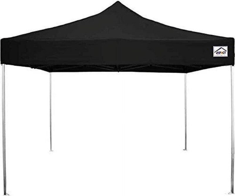 Impact Canopy 10 x 10 Pop Up Canopy Tent, Straight Leg Shelter, Ultra Light Aluminum Frame, UV Coated, Canopy Accessories, Black