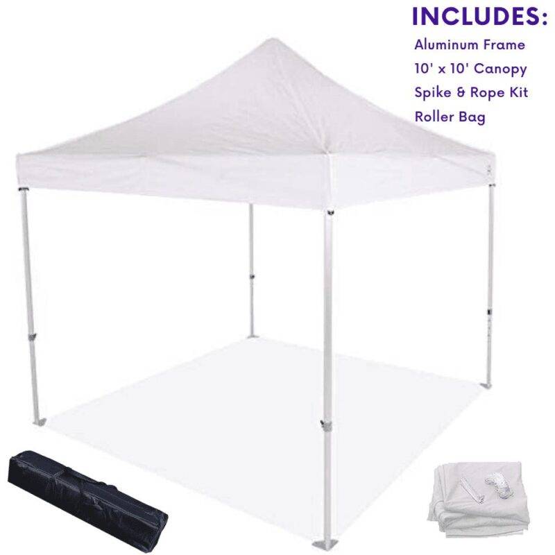 Impact Canopy 10 x 10 Instant Pop Up Canopy Tent, Commercial Grade Aluminum Frame, Roller Bag, White - Image 2