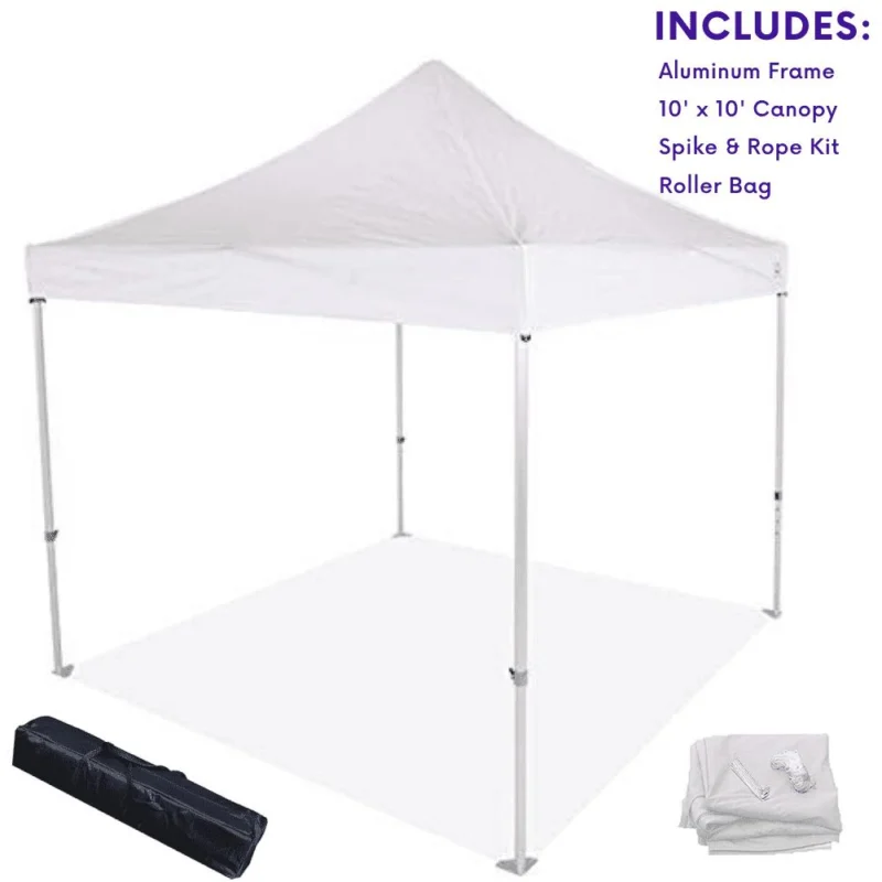 Impact Canopy 10 x 10 Instant Pop Up Canopy Tent, Commercial Grade Aluminum Frame, Roller Bag, White - Image 2