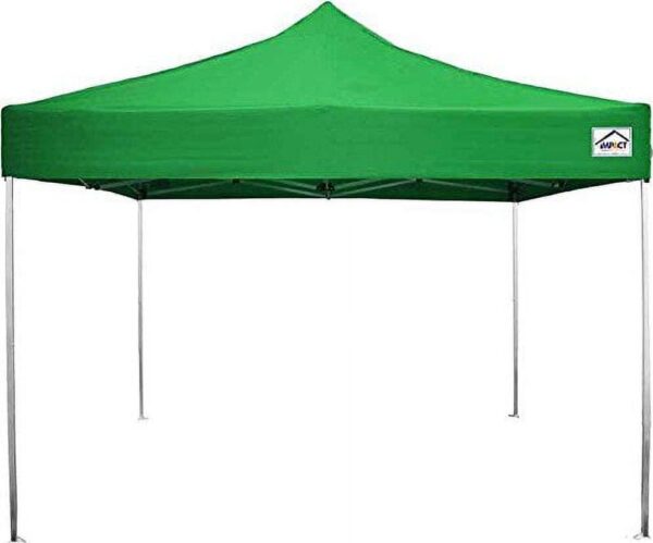 Impact Canopy 10 x 10 Pop Up Canopy Tent, Straight Leg Shelter, Ultra Light Aluminum Frame, UV Coated, Canopy Accessories, Kelly Green