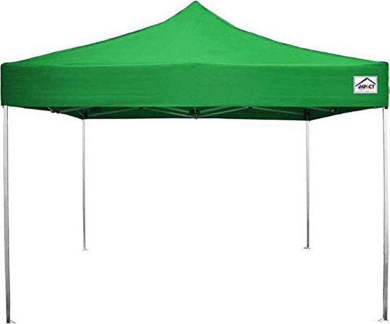 Impact Canopy 10 x 10 Pop Up Canopy Tent, Straight Leg Shelter, Ultra Light Aluminum Frame, UV Coated, Canopy Accessories, Kelly Green