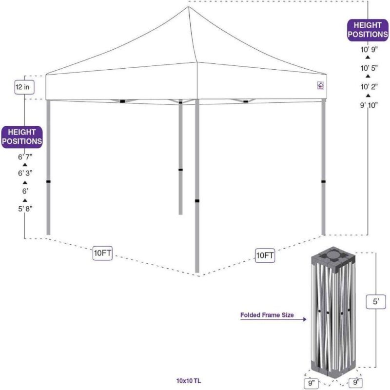 Impact Canopy 10' x 10' White Event and Pop-up Outdoor Canopy with UV Protection Material - Image 4
