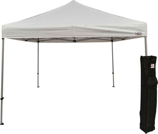 Impact Canopy 10 x 10 Pop Up Canopy Tent, Straight Leg Shelter, Steel Frame, Roller Bag, White