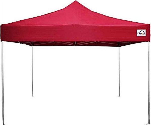 Impact Canopy 10 x 10 Pop Up Canopy Tent, Straight Leg Shelter, Ultra Light Aluminum Frame, UV Coated, Canopy Accessories, Red