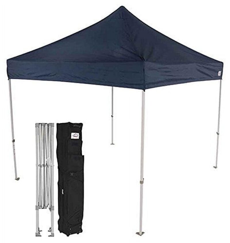 Impact Canopy 10x10 Pop Up Canopy Tent, Powder Coated Steel Frame, Straight Leg, Wheeled Roller Bag, Navy Blue