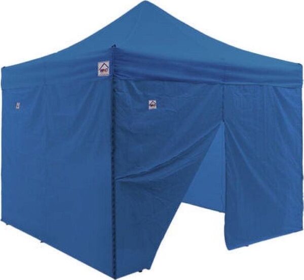Impact Canopy 10x10 Pop Up Canopy Tent, Sidewalls, Straight Leg Shelter, Steel Frame, Roller Bag, Royal Blue