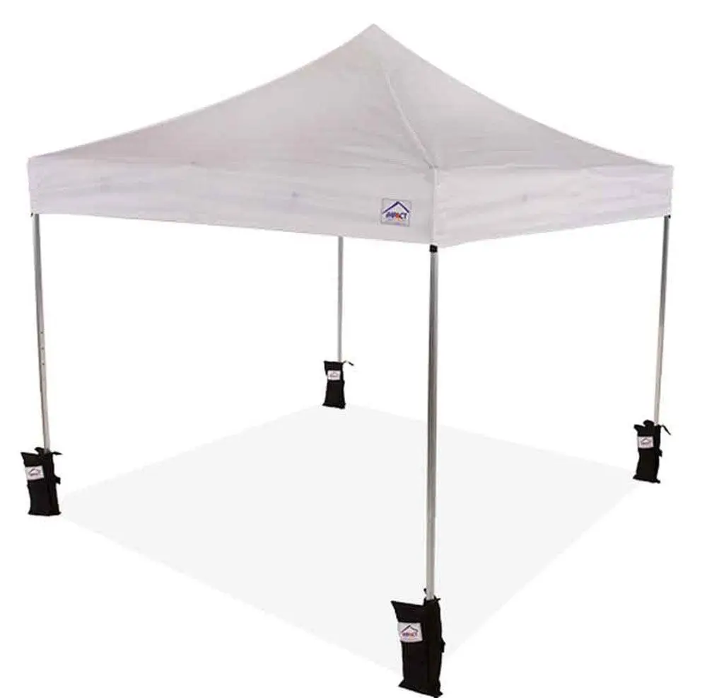 Impact Canopy 10x10 Instant Pop Up Canopy Tent, Straight Leg, Weight Bags, Roller Bag, White 1 Impact Canopy 10x10 Instant Pop Up Canopy Tent, Straight Leg, Weight Bags, Roller Bag, White
