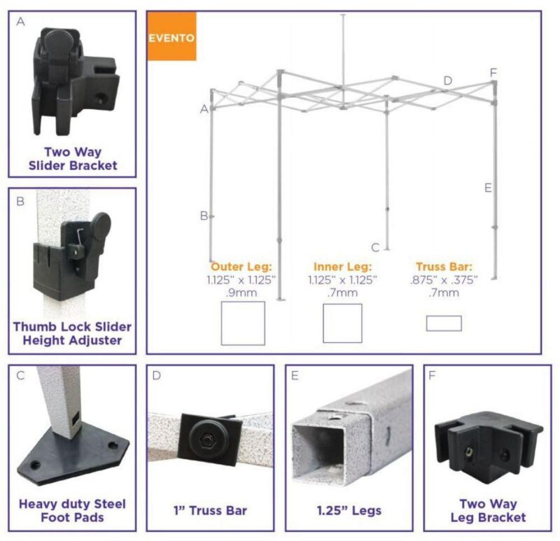 Impact Canopy 10x10 Pop Up Canopy Tent, Sidewalls, Straight Leg Shelter, Steel Frame, Roller Bag, Kelly Green - Image 4