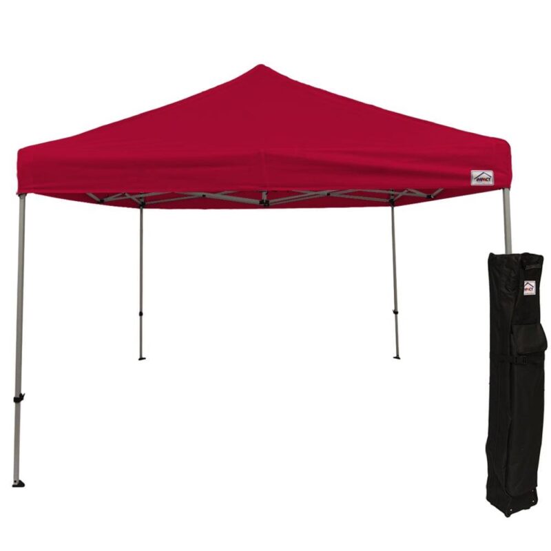 Impact Canopy 10x10 Pop Up Canopy Tent, Sidewalls, Straight Leg Shelter, Steel Frame, Roller Bag, Red - Image 3